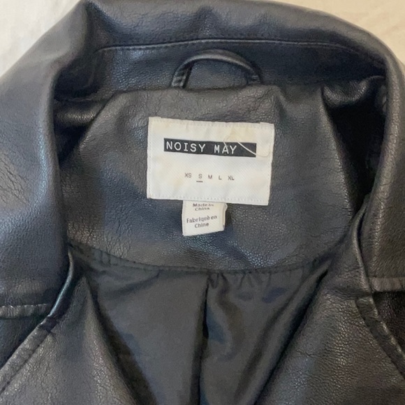 Noisy May Faux Leather Jacket | Size S | Black Leather Jacket | Coated Jacket - Picture 9 of 13